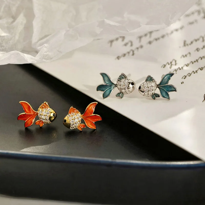 Fashion Creative Silver Color Koi Fish Goldfish Earrings Original Palace Cute Handmade Earrings Women Girl Jewelry
Fashion Creative Silver Color Koi Fish Goldfish Earrings Original Palace Cute Handmade Earrings Women Girl Jewelry