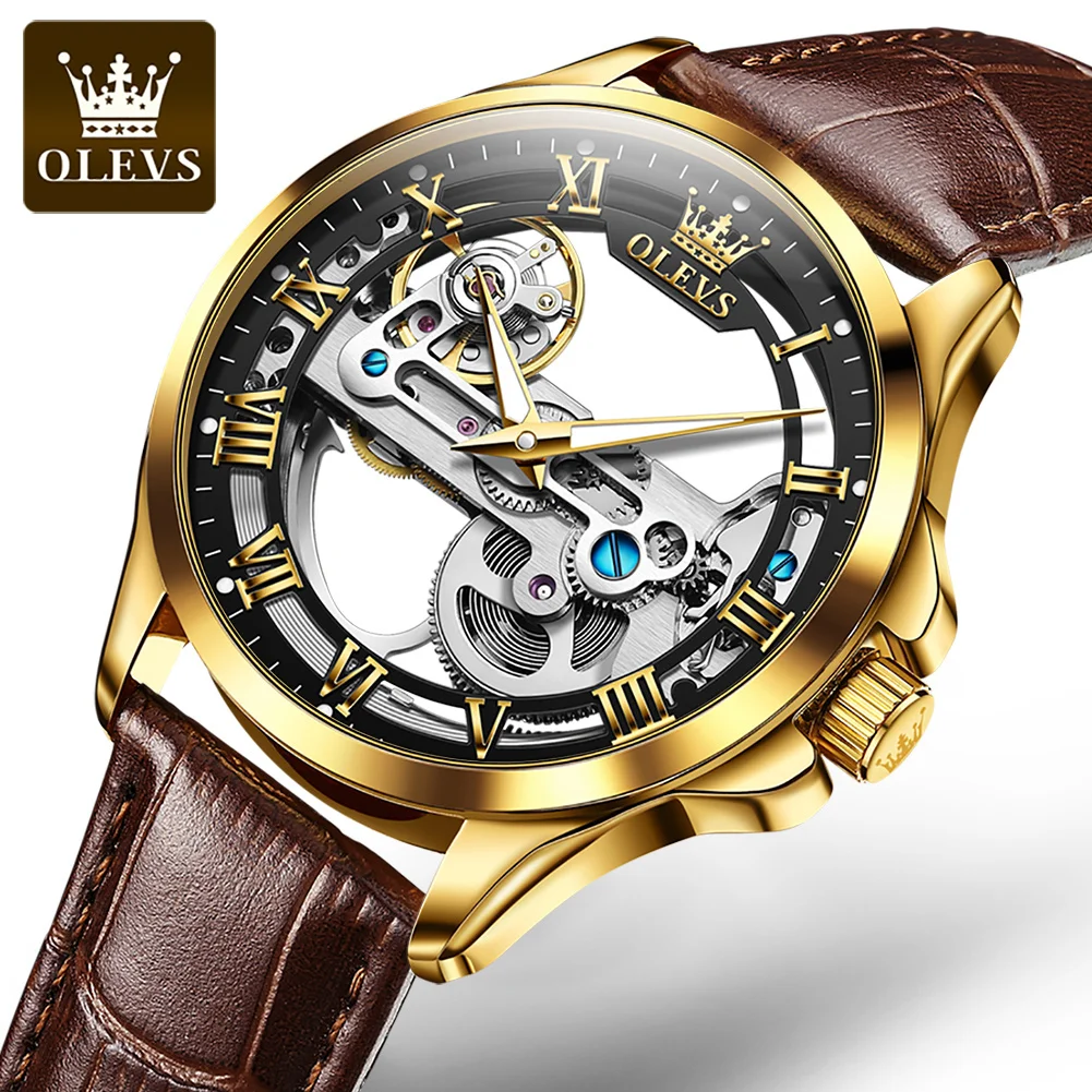 OLEVS Full-automatic Hollow-carved Corium Strap Men Wristwatch Casual Automatic Mechanical Waterproof Watch for Men Luminous
OLEVS Full-automatic Hollow-carved Corium Strap Men Wristwatch Casual Automatic Mechanical Waterproof Watch for Men Luminous