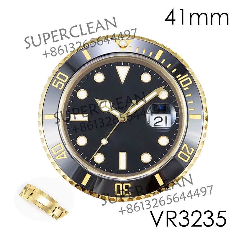 

Clean Sub 126618 Hand set, For VR3235 Movement 18k yellow Gold Plated Watch Case, Bracelet, Dial, Aftermarket Watch Parts