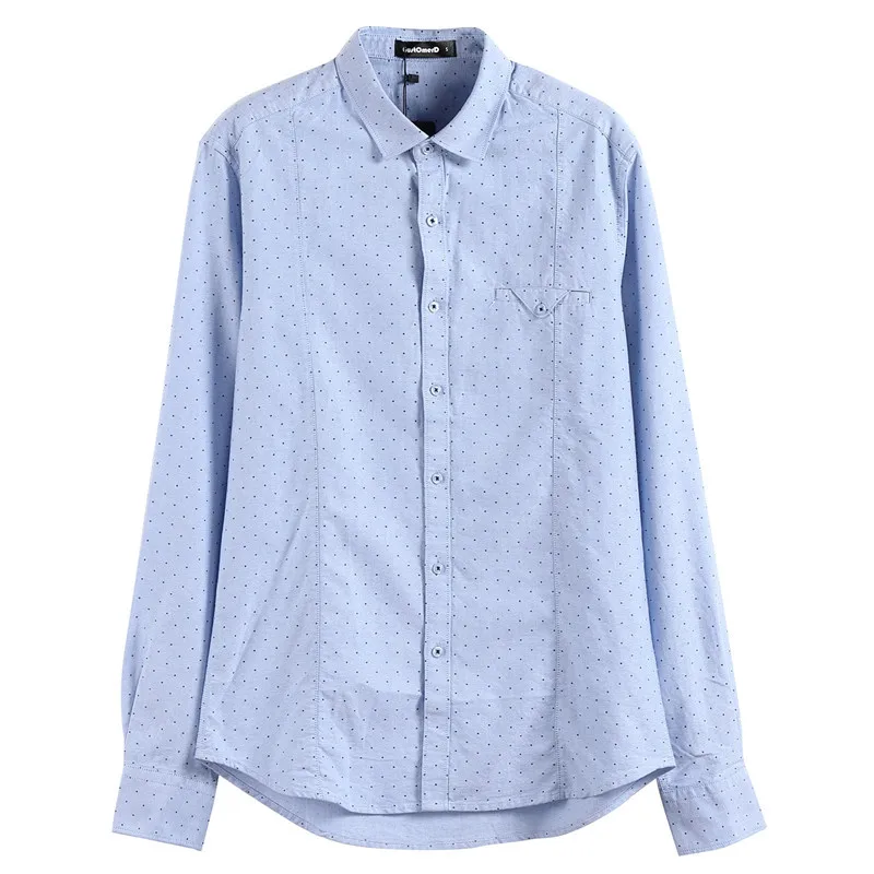 Spring and Autumn New Style Lapel Quality Shirt Long Sleeve Blue Youth Leisure Dot Slim Men's Shirt
Spring and Autumn New Style Lapel Quality Shirt Long Sleeve Blue Youth Leisure Dot Slim Men's Shirt