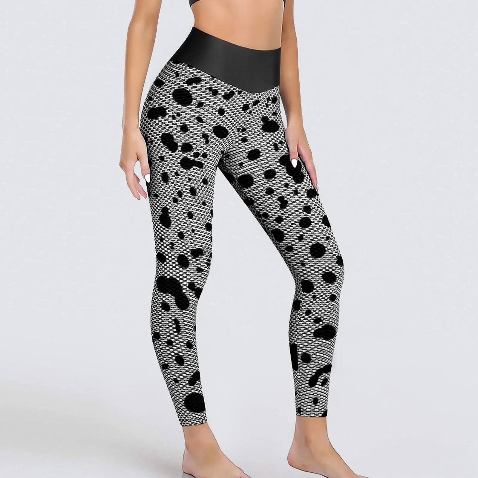 

Dalmatian Spot Leggings Animal Dots Print Workout Yoga Pants Push Up Quick-Dry Sports Tights Women Vintage Leggins