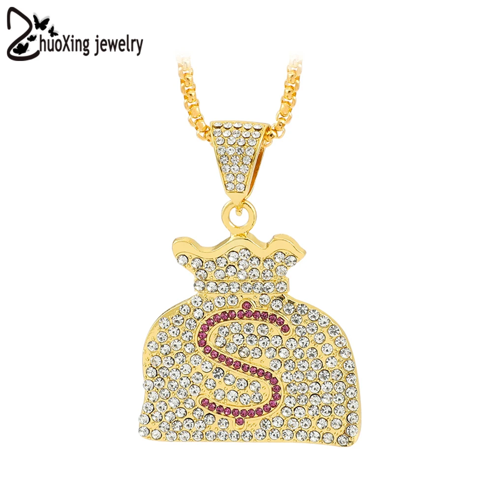 Hip Hop Jewelry US Dollar Money Bag Pendant Long Chain Women Mens Goth Necklace Iced Out Cubic Zircon Kpop Jewelry For Gift
Hip Hop Jewelry US Dollar Money Bag Pendant Long Chain Women Mens Goth Necklace Iced Out Cubic Zircon Kpop Jewelry For Gift