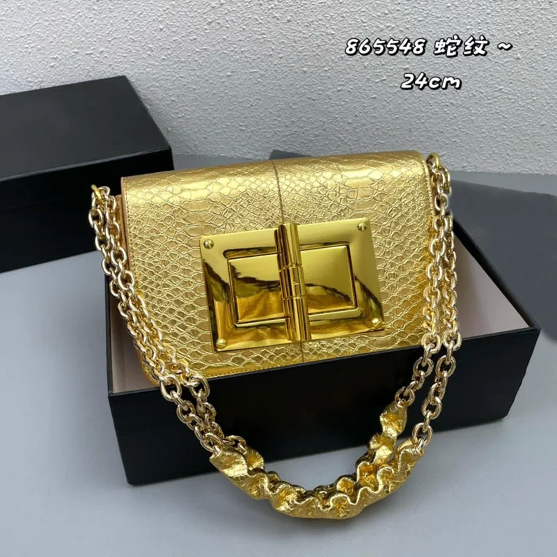 High Quality Women Chain Bag Leather Cowhide Snake Pattern Shoulder Crossbody Bag Messenger Ladies Luxury Golden Handbag
High Quality Women Chain Bag Leather Cowhide Snake Pattern Shoulder Crossbody Bag Messenger Ladies Luxury Golden Handbag