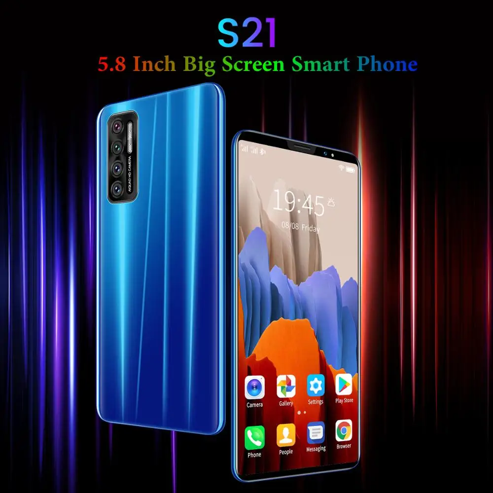 

Cheap Smartphone Global Version S21 5.8 Inch Full Screen 3G WCDMA Smart Phone 512MB RAM+4GB Unlocked Dual Sim Mobile Phones GPS
