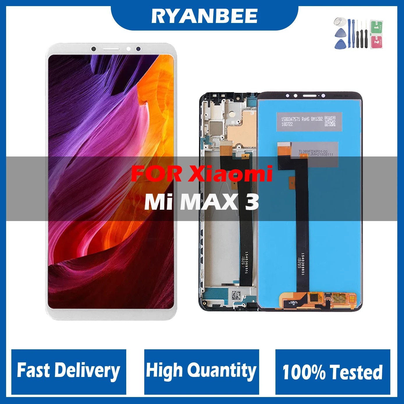 100% протестированный 6,91 "Оригинальный ЖК-дисплей для Xiaomi Max3, ЖК-дисплей с дигитайзером в сборе для Xiaomi Mi Max 3, сменный ЖК-экран с рамкой
100% протестированный 6,91 "Оригинальный ЖК-дисплей для Xiaomi Max3, ЖК-дисплей с дигитайзером в сборе для Xiaomi Mi Max 3, сменный ЖК-экран с рамкой