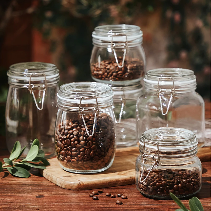 

Coffee Bean Spice Jar Set Sealed Storage Glass Bottle Portable Moisture Proof Insect Proof Food Storage Tank Kitchen Accessories