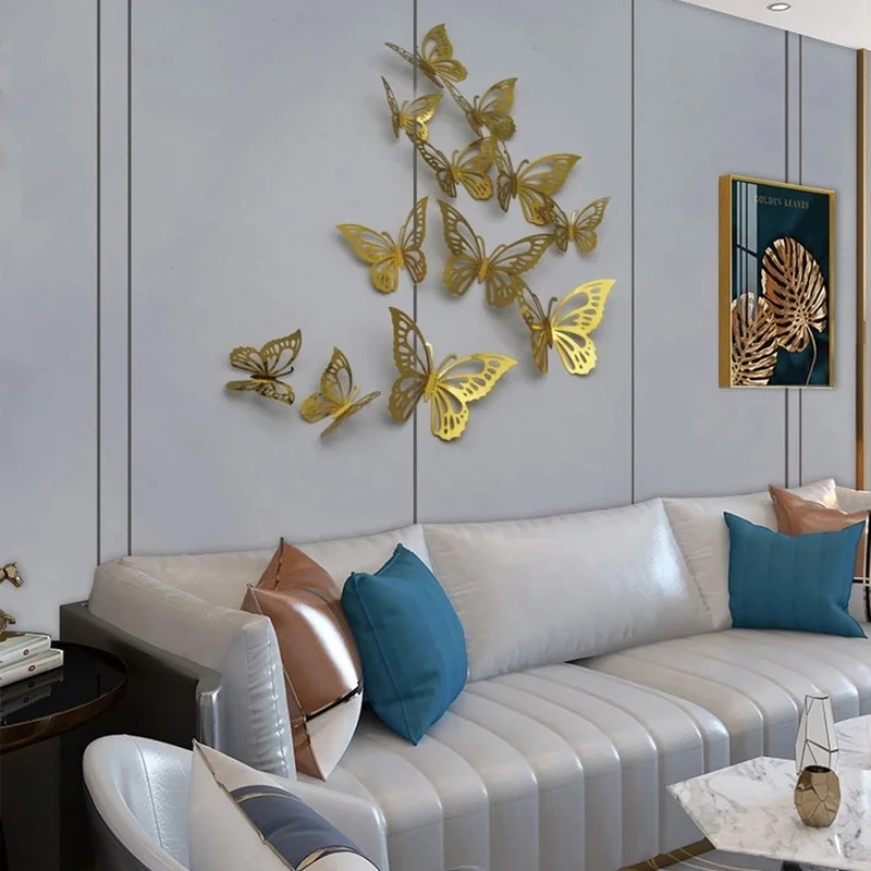 12PCS 3d Metal Texture Hollow Butterfly Wall Stickers Wall Decoration Living Room Wall Layout Creative Stickers 
12PCS 3d Metal Texture Hollow Butterfly Wall Stickers Wall Decoration Living Room Wall Layout Creative Stickers