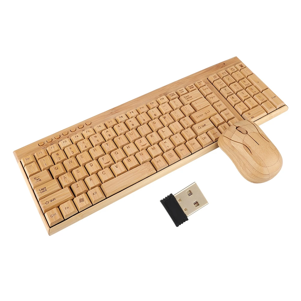 Wireless Ultra-Thin Bamboo Wooden Keyboard Mouse Combo KG201+MG94-N Waterproof Decoration wireless
Wireless Ultra-Thin Bamboo Wooden Keyboard Mouse Combo KG201+MG94-N Waterproof Decoration wireless