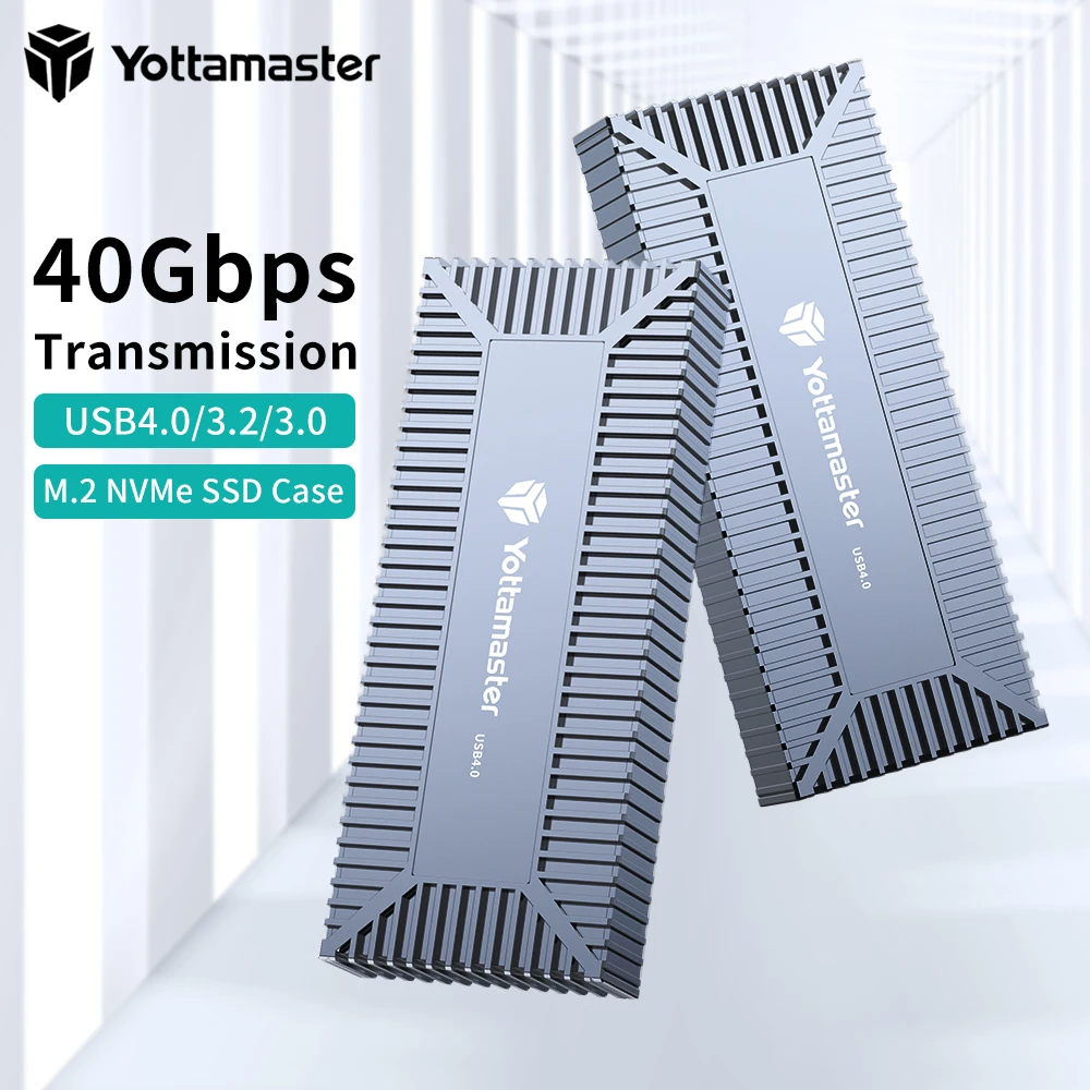 

Yottamaster USB4 M.2 NVMe SSD Enclosure to Thunderbolt 3 4 USB3.2 USB 3.1 3.0 Type-C 40Gbps Compatible PCIe 4.0 / PCIe 3.0 2280