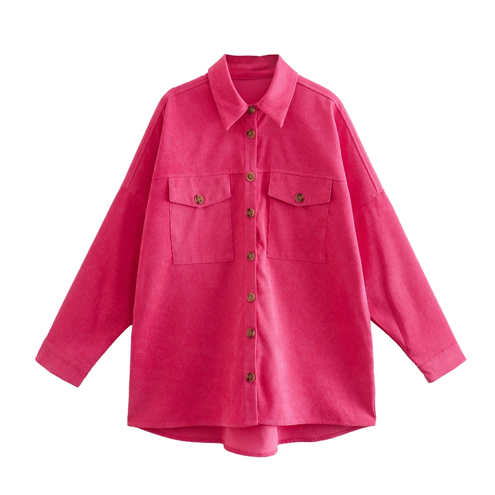 Women's Solid Color Corduroy Shirt Jacket Pocket Decoration Chic New Fashion Long Sleeve Casual Female Button Retro Jacket Mujer
Women's Solid Color Corduroy Shirt Jacket Pocket Decoration Chic New Fashion Long Sleeve Casual Female Button Retro Jacket Mujer