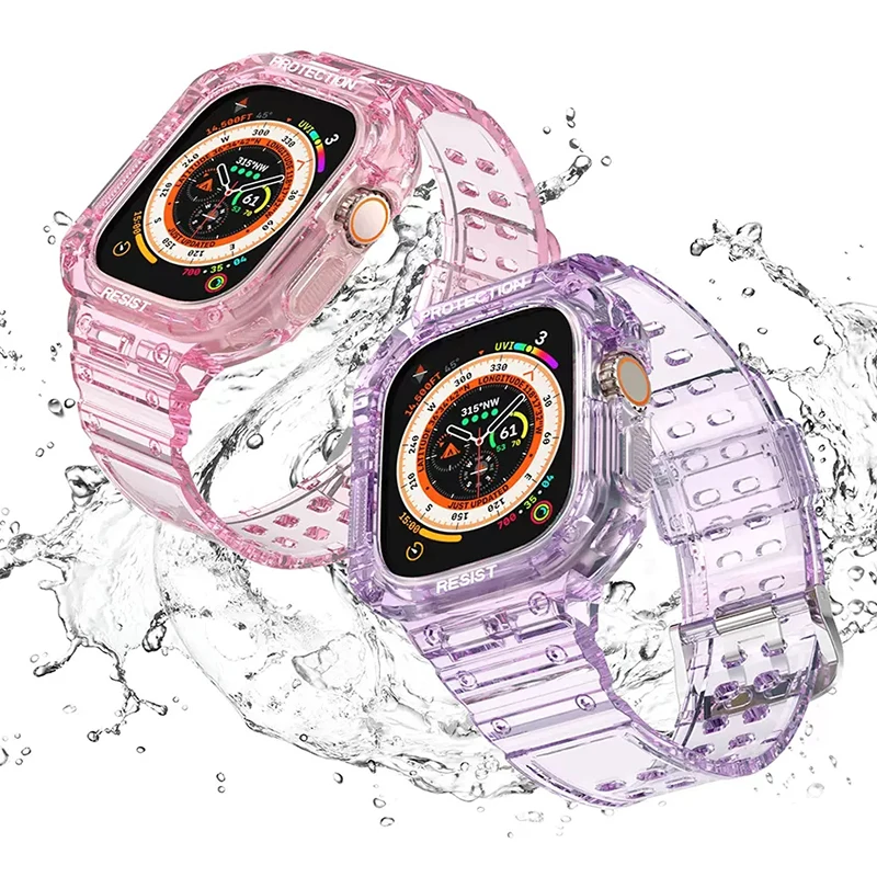 Прозрачный силиконовый чехол для Apple Watch Series 8 49 мм, ультрарезиновый ремешок с полным покрытием для Iwatch8 Correa
Прозрачный силиконовый чехол для Apple Watch Series 8 49 мм, ультрарезиновый ремешок с полным покрытием для Iwatch8 Correa