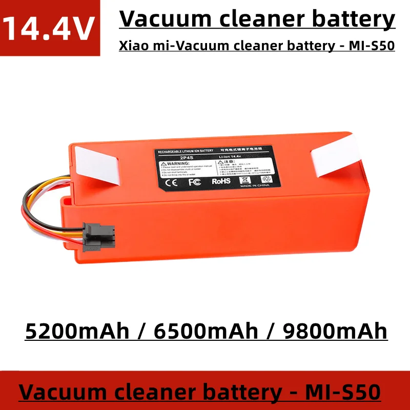 Battery replacement for 14.4V sweeper, 5200mAh, 6500mAh/9800mAh, used for millet sweeper, robotrock S50 S51 T4 T6, etc
Battery replacement for 14.4V sweeper, 5200mAh, 6500mAh/9800mAh, used for millet sweeper, robotrock S50 S51 T4 T6, etc
