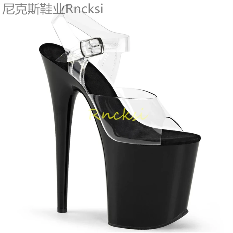 23cm Women's summer sandals, new toe-leaking, high-heeled fashion and transparent word buckle super high heels
23cm Women's summer sandals, new toe-leaking, high-heeled fashion and transparent word buckle super high heels