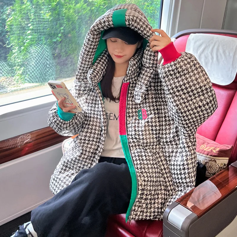 Winter new disposable cotton clothes women's Harajuku plaid parka hooded thickening loose ladies streetwear winter coat jacket
Winter new disposable cotton clothes women's Harajuku plaid parka hooded thickening loose ladies streetwear winter coat jacket