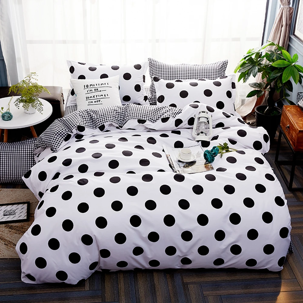 Evich Brief Simple Black Polka Dot Quilt Cover Sheet Pillowcase 3Pcs Single and Double Queen Multi Size High-Level Bedding
Evich Brief Simple Black Polka Dot Quilt Cover Sheet Pillowcase 3Pcs Single and Double Queen Multi Size High-Level Bedding
