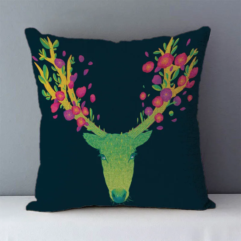Cushion Cover 45*45cm Home Decorative Pillowcase Throw Pillow Covers For Sofa Bed Seat Back Cushions Flax Linen Fabric Elk Print 
Cushion Cover 45*45cm Home Decorative Pillowcase Throw Pillow Covers For Sofa Bed Seat Back Cushions Flax Linen Fabric Elk Print