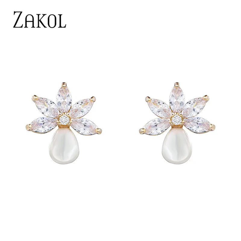 ZAKOL Fashion Simple Leaf Cubic Zirconia Pearl Drop Stud Earrings for Women Elegant Bride and Bridesmaid Earring Wholesale
ZAKOL Fashion Simple Leaf Cubic Zirconia Pearl Drop Stud Earrings for Women Elegant Bride and Bridesmaid Earring Wholesale