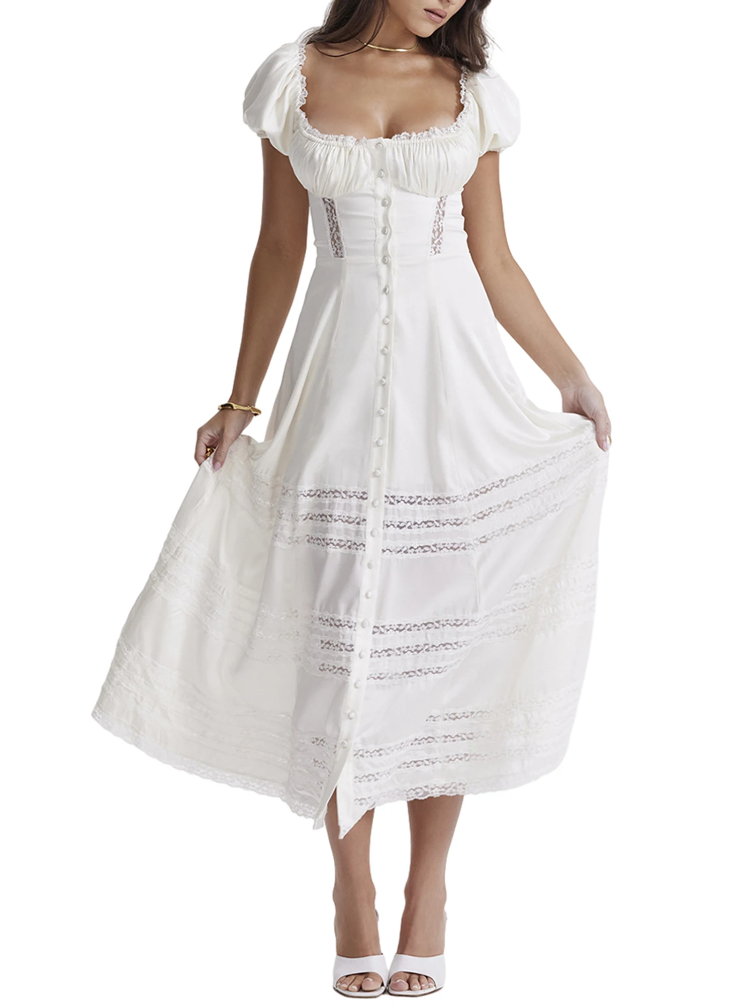 Bohemian Style Long with Puff Sleeves for Casual Parties and Beach Days in Summer Sun
Bohemian Style Long with Puff Sleeves for Casual Parties and Beach Days in Summer Sun