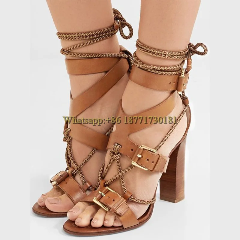 Brown Cross Strap Chunky Heel Sandals Woman Summer 2022 Open Toe Lace Up Buckle Fashion Sexy High Heel Roman Shoes For Women
Brown Cross Strap Chunky Heel Sandals Woman Summer 2022 Open Toe Lace Up Buckle Fashion Sexy High Heel Roman Shoes For Women