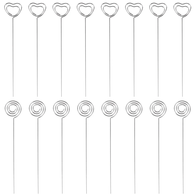 60 Pieces Metal Wires Memo Clip Note Card Holders Table Number Clip Photo Stand For Wedding Party Cake Decor, Round And Heart Sh
60 Pieces Metal Wires Memo Clip Note Card Holders Table Number Clip Photo Stand For Wedding Party Cake Decor, Round And Heart Sh