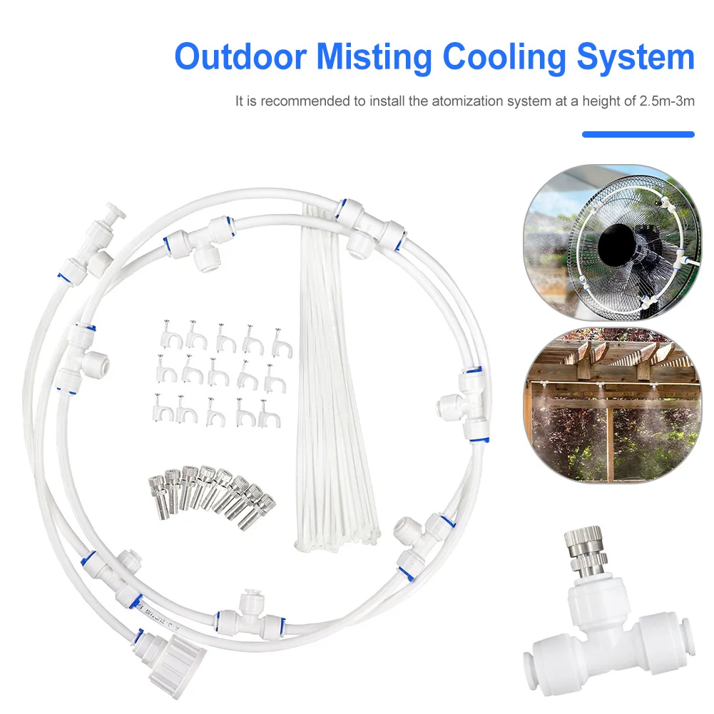 Outdoor Misting Cooling System 10m Water Hose with 8 Brass Mist Nozzle DIY Mist Cooling Kit for Patio Garden Greenhouse Watering
Outdoor Misting Cooling System 10m Water Hose with 8 Brass Mist Nozzle DIY Mist Cooling Kit for Patio Garden Greenhouse Watering
