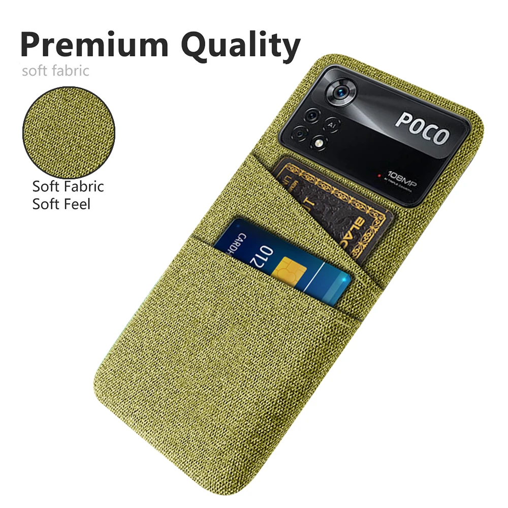 

For Poco X4 Pro M3 M4 4G F3 F2 F1 X3 NFC GT For Poco X4 Pro 5G Case For PocoX4 Pro Dual Card Fabric Cloth Luxury Business Capa