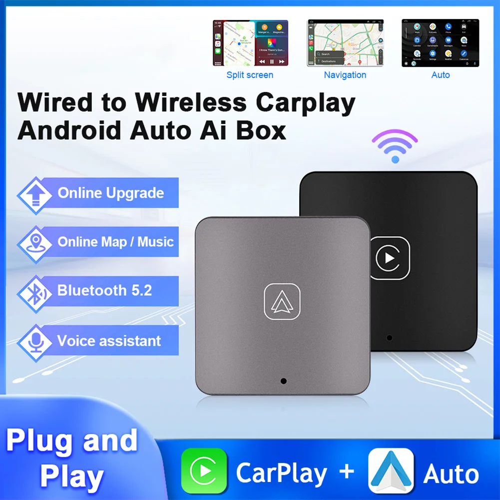 Проводной и беспроводной адаптер для CarPlay, автомобильный адаптер Android, Bluetooth, Wi-Fi, Автоматическое Сопряжение
Проводной и беспроводной адаптер для CarPlay, автомобильный адаптер Android, Bluetooth, Wi-Fi, Автоматическое Сопряжение