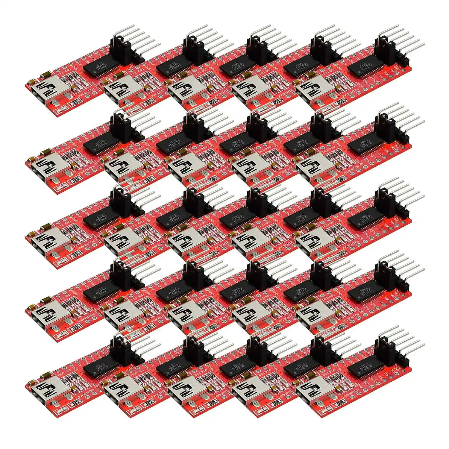 Последовательный преобразователь FT232RL Mini USB в TTL модуль адаптера 3,3 В 5,5 в порт FT232R DTR RX TX VCC CTS GND Pin(25 шт.)
Последовательный преобразователь FT232RL Mini USB в TTL модуль адаптера 3,3 В 5,5 в порт FT232R DTR RX TX VCC CTS GND Pin(25 шт.)