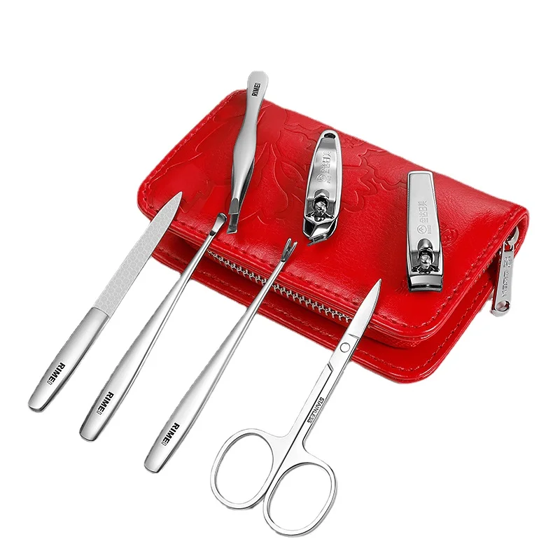 Nail Clipper Set 7-piece Set of Exquisite Leather Sleeve Nail Clippers Eyebrow Trimming Ear Digging Spoon Stainless Steel Finger
Nail Clipper Set 7-piece Set of Exquisite Leather Sleeve Nail Clippers Eyebrow Trimming Ear Digging Spoon Stainless Steel Finger