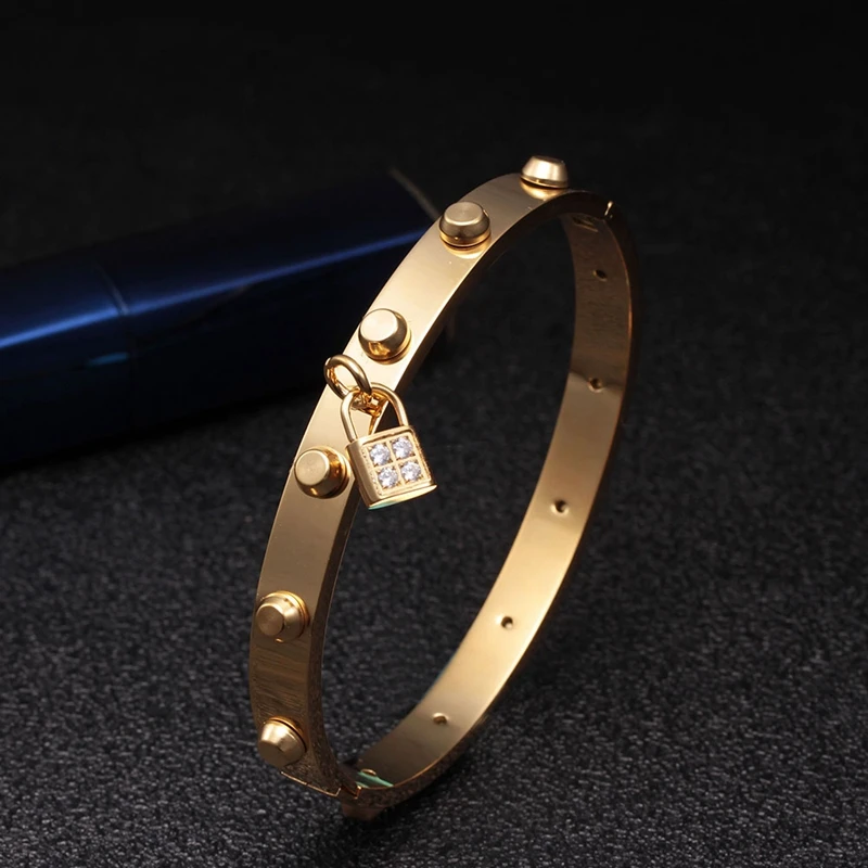 New Brand Crystal Lock Cuff Cute Bangles Stainless Steel Raised Ball Charm Bangles For Women Girls Jewelry Wedding Party Gift
New Brand Crystal Lock Cuff Cute Bangles Stainless Steel Raised Ball Charm Bangles For Women Girls Jewelry Wedding Party Gift