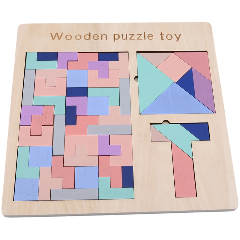 

Newest Preschool Wooden Puzzles Educational Toys For Baby Brain Development Tangram Jigsaw Puzzle Game Gift 1 Set wooden toys