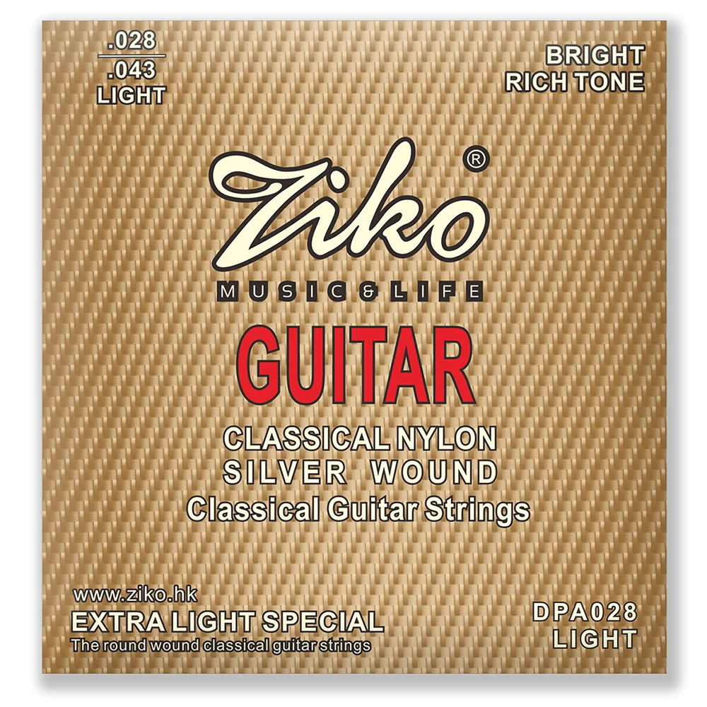 ZIKO DPA-028 Classical Guitar Strings Nylon Core Silver Plated Copper Wound Classical Guitar Strings Guitar Accessories Parts
ZIKO DPA-028 Classical Guitar Strings Nylon Core Silver Plated Copper Wound Classical Guitar Strings Guitar Accessories Parts