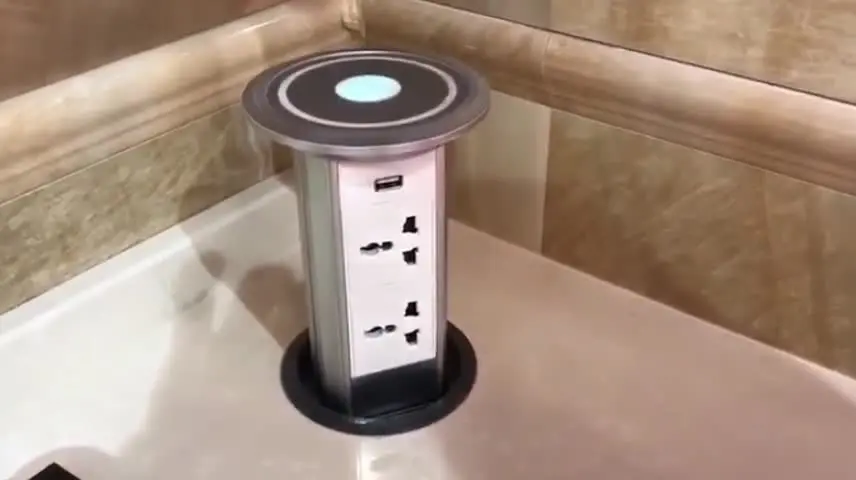 Flush mounted Kitchen Worktop Motorized Lifting Pop Up Socket With British Power Outlet and USB charger
Flush mounted Kitchen Worktop Motorized Lifting Pop Up Socket With British Power Outlet and USB charger