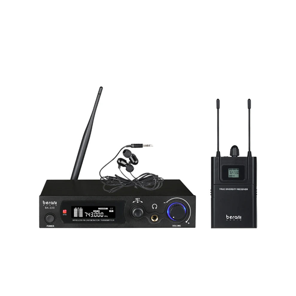 Berani BA-220 Professional factory in ear monitor system wireless for stage performance band rehearsal
Berani BA-220 Professional factory in ear monitor system wireless for stage performance band rehearsal