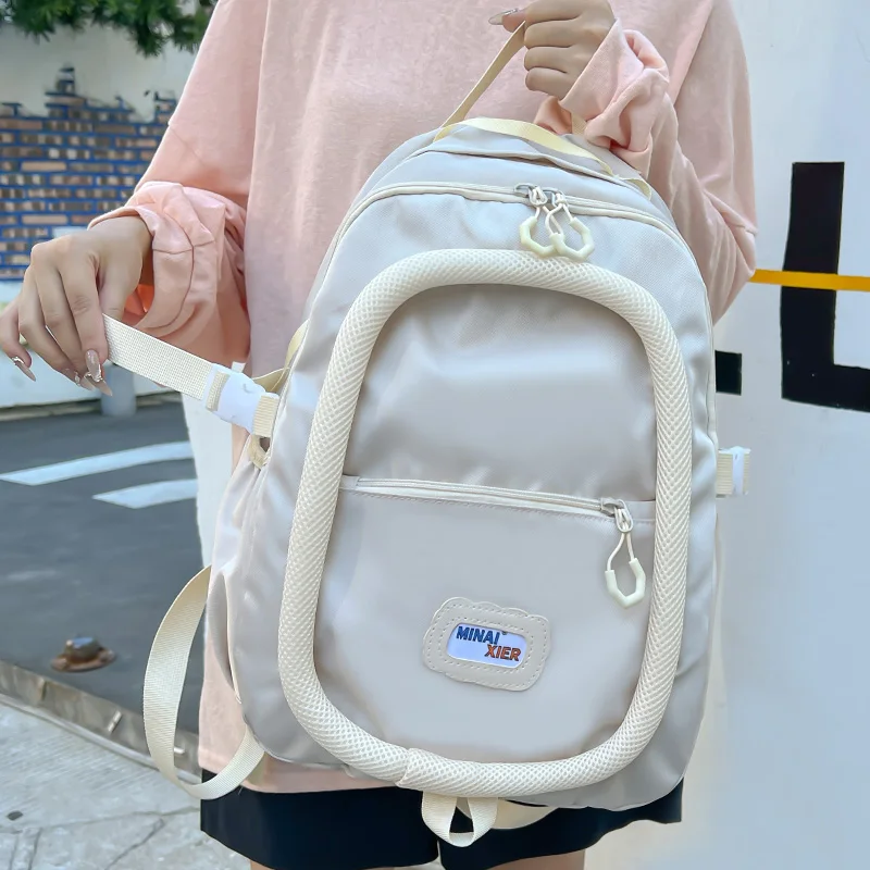 New Product Large Capacity Casual Girl Student Backpack Korean Women Panelled Scoolbag Nylon Waterproof Travel Bag Concise Style
New Product Large Capacity Casual Girl Student Backpack Korean Women Panelled Scoolbag Nylon Waterproof Travel Bag Concise Style