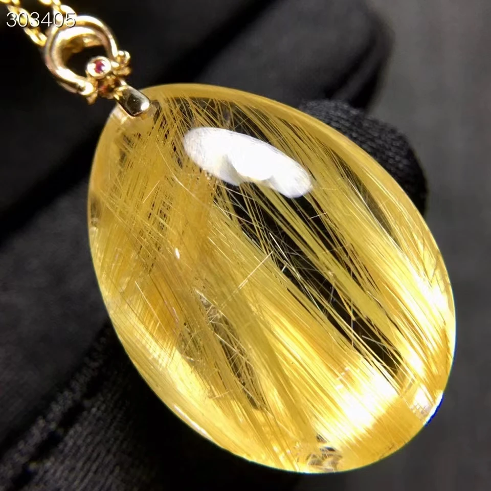 Natural Gold Rutilated Quartz Pendant Necklace 27*19*9.7mm Gold Rutilated Quartz Jewelry Women Men Brazil AAAAAAA
Natural Gold Rutilated Quartz Pendant Necklace 27*19*9.7mm Gold Rutilated Quartz Jewelry Women Men Brazil AAAAAAA