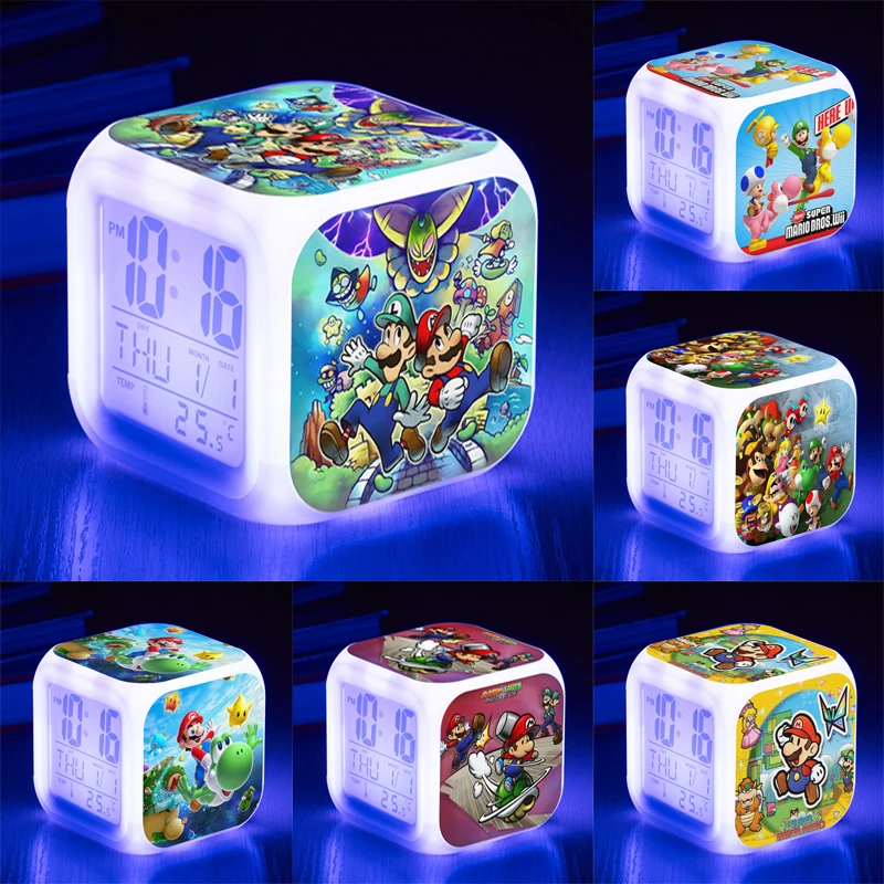 Super Mario Anime Figures Mario Bros LED Colorful Color Changing Alarm Clock Children's Bedroom Desk Ornament Birthday Gifts
Super Mario Anime Figures Mario Bros LED Colorful Color Changing Alarm Clock Children's Bedroom Desk Ornament Birthday Gifts