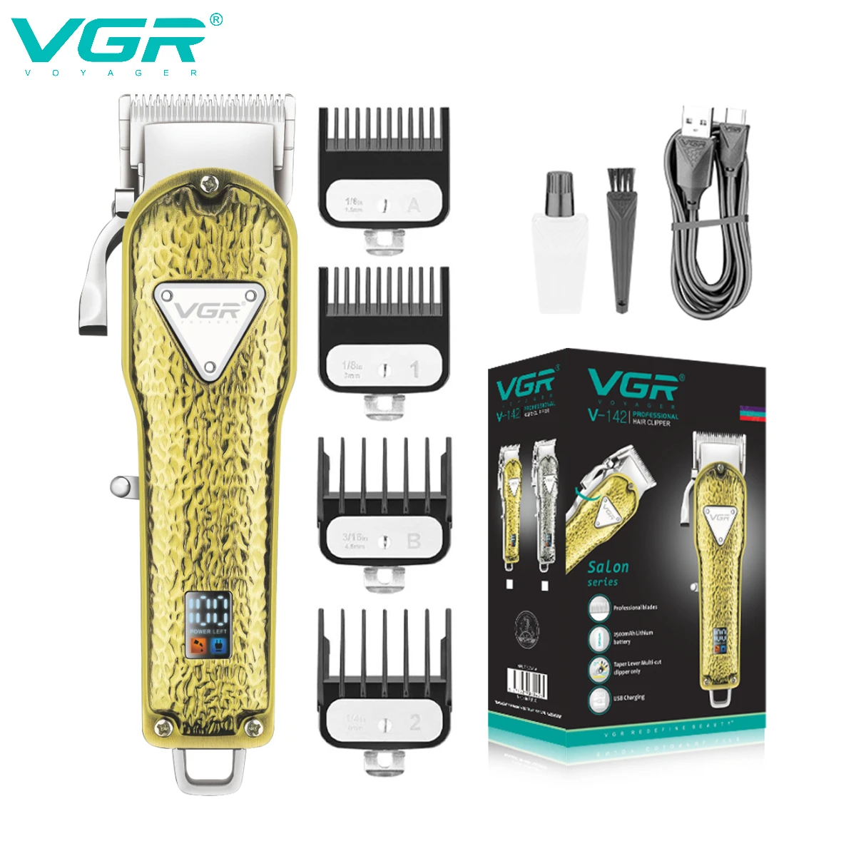 VGR Hair Cutting Machine Wireless Hair Clipper Professional Hair Trimmer for Men Metal Haircut Machine Barber Rechargeable V-142
VGR Hair Cutting Machine Wireless Hair Clipper Professional Hair Trimmer for Men Metal Haircut Machine Barber Rechargeable V-142