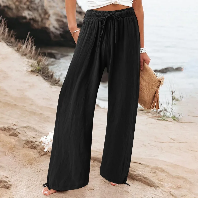 Women's Casual LooseTrouser Solid Color Drawstring High Waisted Wide Leg Pants
Women's Casual LooseTrouser Solid Color Drawstring High Waisted Wide Leg Pants