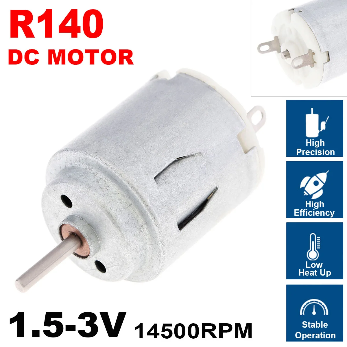 R140 DC Motor 1.5-3V 14500RPM Round Gear Fan Motor Electric Toothbrush Motors with Carbon Brushes for DIY Toys Electric Tools
R140 DC Motor 1.5-3V 14500RPM Round Gear Fan Motor Electric Toothbrush Motors with Carbon Brushes for DIY Toys Electric Tools