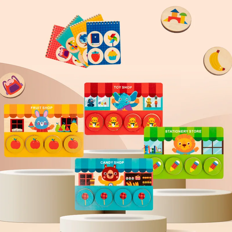 

Настольная игра с классификацией для детей, доска для раннего развития, интерактивные Деревянные Учебные пособия, игрушки Монтессори для малышей