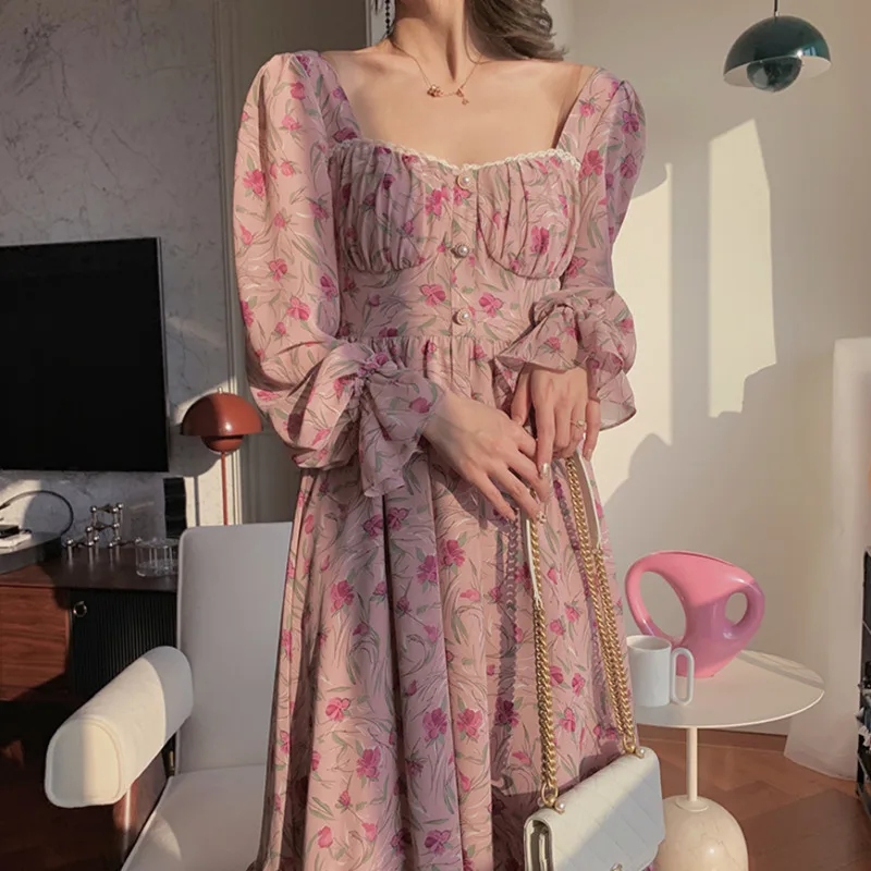 Женское винтажное длинное шифоновое платье, Элегантное Длинное пляжное платье Бохо на пуговицах с цветочным принтом, приталенное платье для отпуска
Женское винтажное длинное шифоновое платье, Элегантное Длинное пляжное платье Бохо на пуговицах с цветочным принтом, приталенное платье для отпуска
