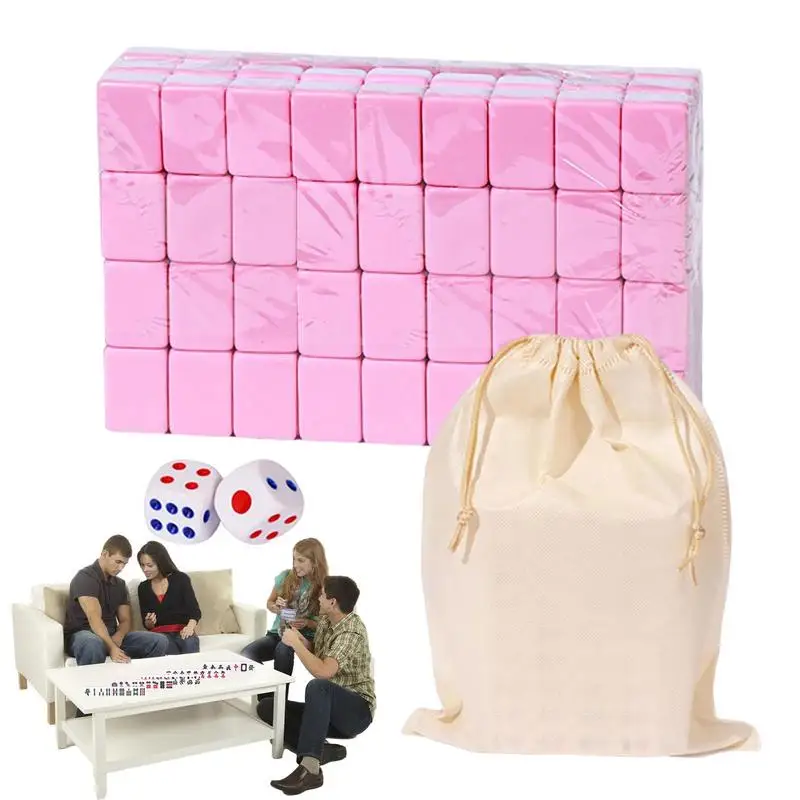 

Mini Mahjong Sets with Storage Bag and 2 Dice Portable Chinese Traditional Board Game Suitable for Family Friends Gathering