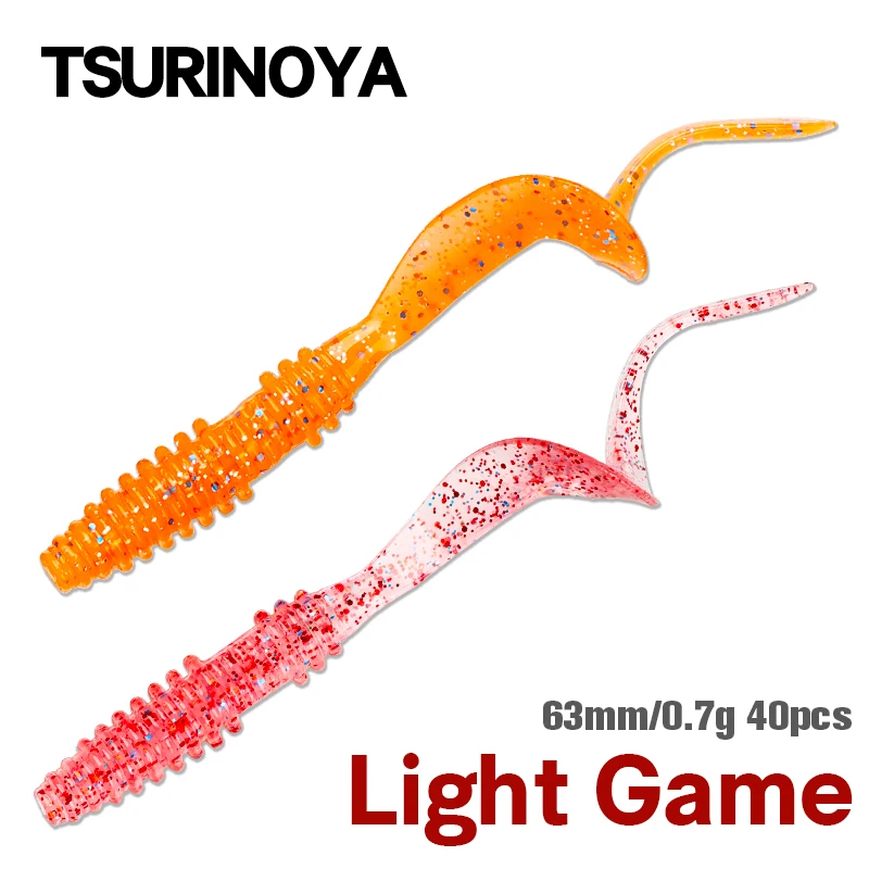

TSURINOYA 63mm 0.7g Fishing Lures Ajing Artificial Soft Baits for Carp Fishing Jigging Lure Add Shrimp Salt Silicone Swimbait