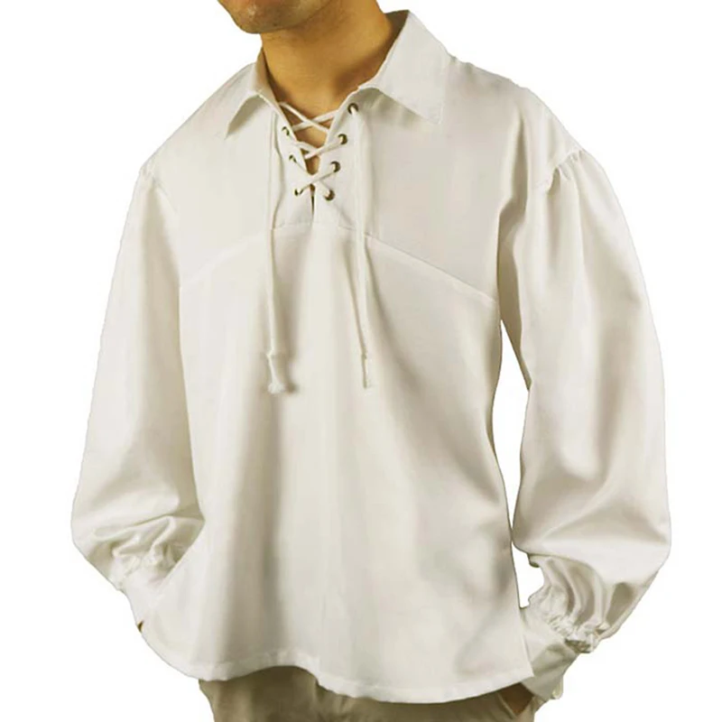 Man Halloween Party Costume New Renaissance Casual Summer Pirate Shirt White Black Medieval Cosplay Costume Clothes Solid Tops
Man Halloween Party Costume New Renaissance Casual Summer Pirate Shirt White Black Medieval Cosplay Costume Clothes Solid Tops