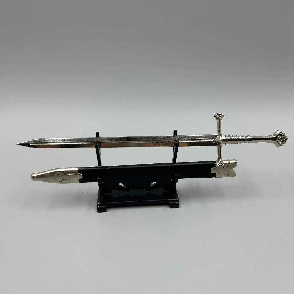 

22cm Narthil Sword Plus Aragorn Gondor King Medieval Weapon Ring Metal Katana Samurai Sword Keychain Ornaments Gifts Toys Boys