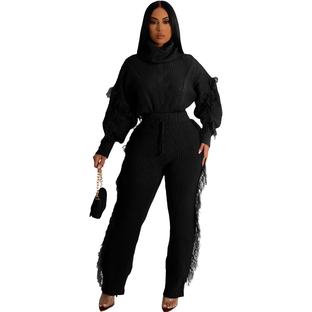Tassel Sweater Two Piece Set Woman Turtleneck Long Sleeve Sweatshirt + Pants 2022 Winter Thick Warm Tracksuit
Tassel Sweater Two Piece Set Woman Turtleneck Long Sleeve Sweatshirt + Pants 2022 Winter Thick Warm Tracksuit