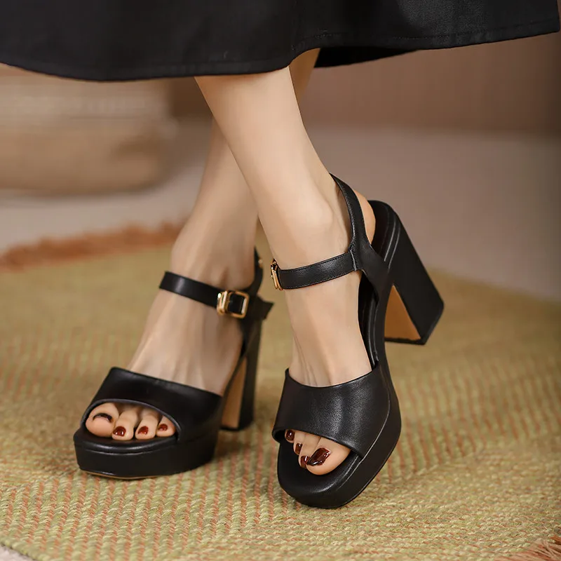 Dilalula Women Sandals Platform Square High Heels Fashion Concise Genuine Leather Peep Toe Shoes Woman Summer Wedding Party
Dilalula Women Sandals Platform Square High Heels Fashion Concise Genuine Leather Peep Toe Shoes Woman Summer Wedding Party