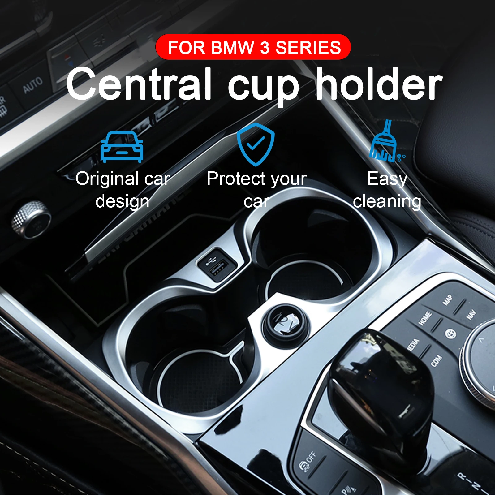 Central Gear Shift Panel Water Cup Holder Frame ABS Carbon Fiber Style Protective Trim For BMW 3 Series G20 G28 2019 2020 2021
Central Gear Shift Panel Water Cup Holder Frame ABS Carbon Fiber Style Protective Trim For BMW 3 Series G20 G28 2019 2020 2021