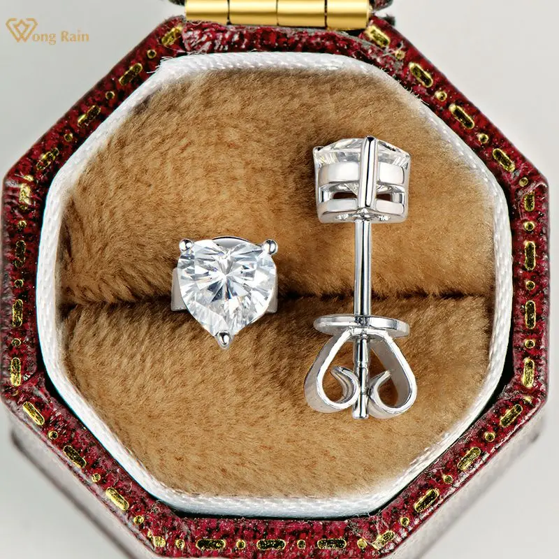 Вонг дождь 925 стерлингового серебра VVS1 0,5 CT настоящий Муассанит для драгоценных камней свадебные серьги в форме сердца, хорошая бижутерия юв... 
Вонг дождь 925 стерлингового серебра VVS1 0,5 CT настоящий Муассанит для драгоценных камней свадебные серьги в форме сердца, хорошая бижутерия юв...